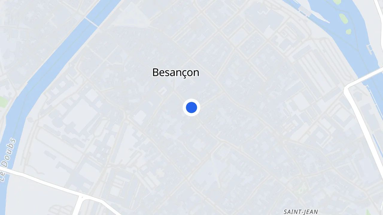약탈당한 가게가 표시된 Besançon 지도