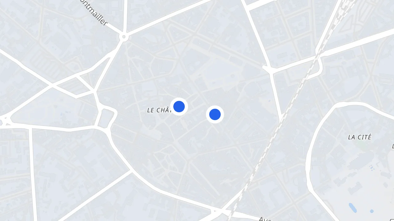 Map of Limoges with its looted shops