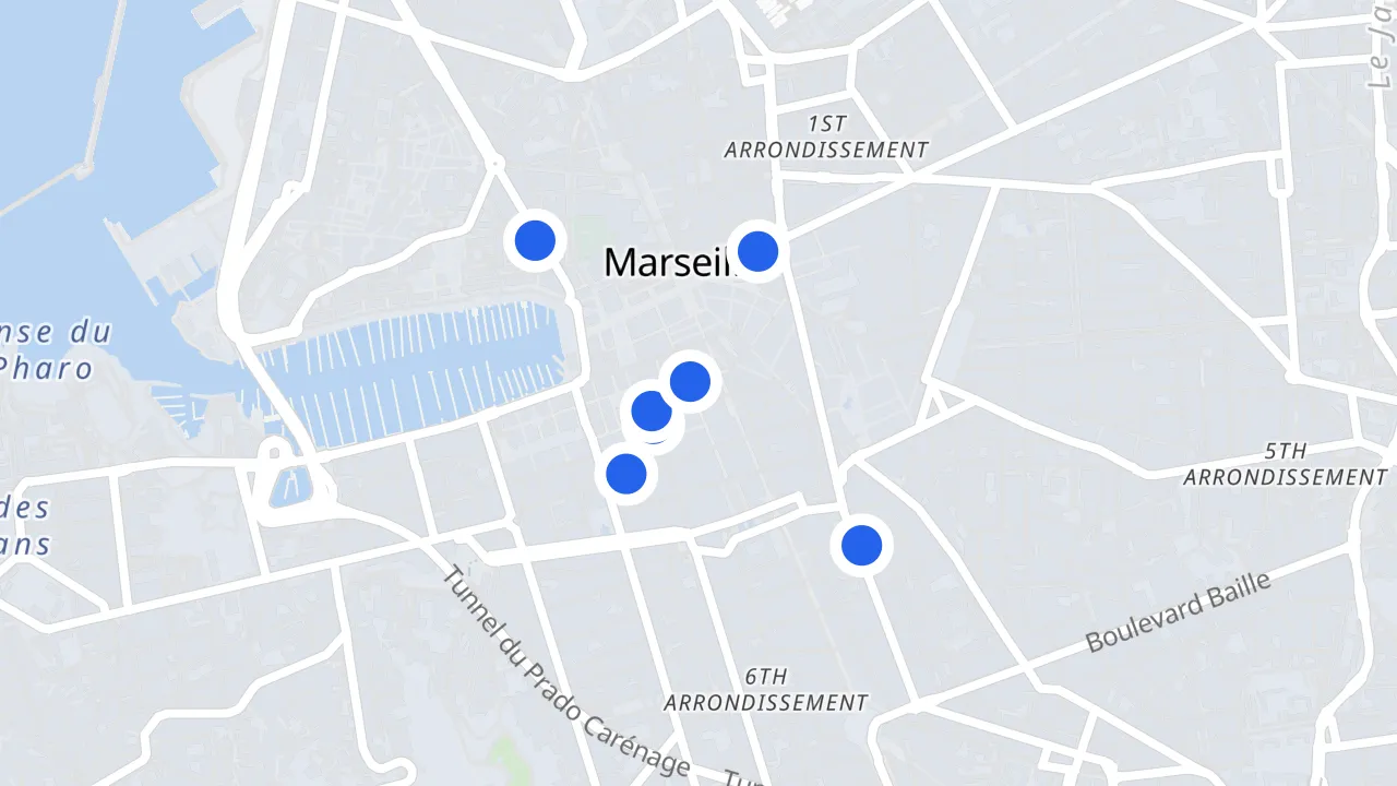 Carte de Marseille avec ses commerces pillés