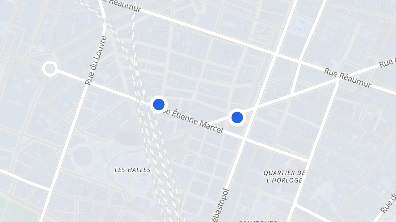 Carte de Paris 2e avec ses commerces pillés