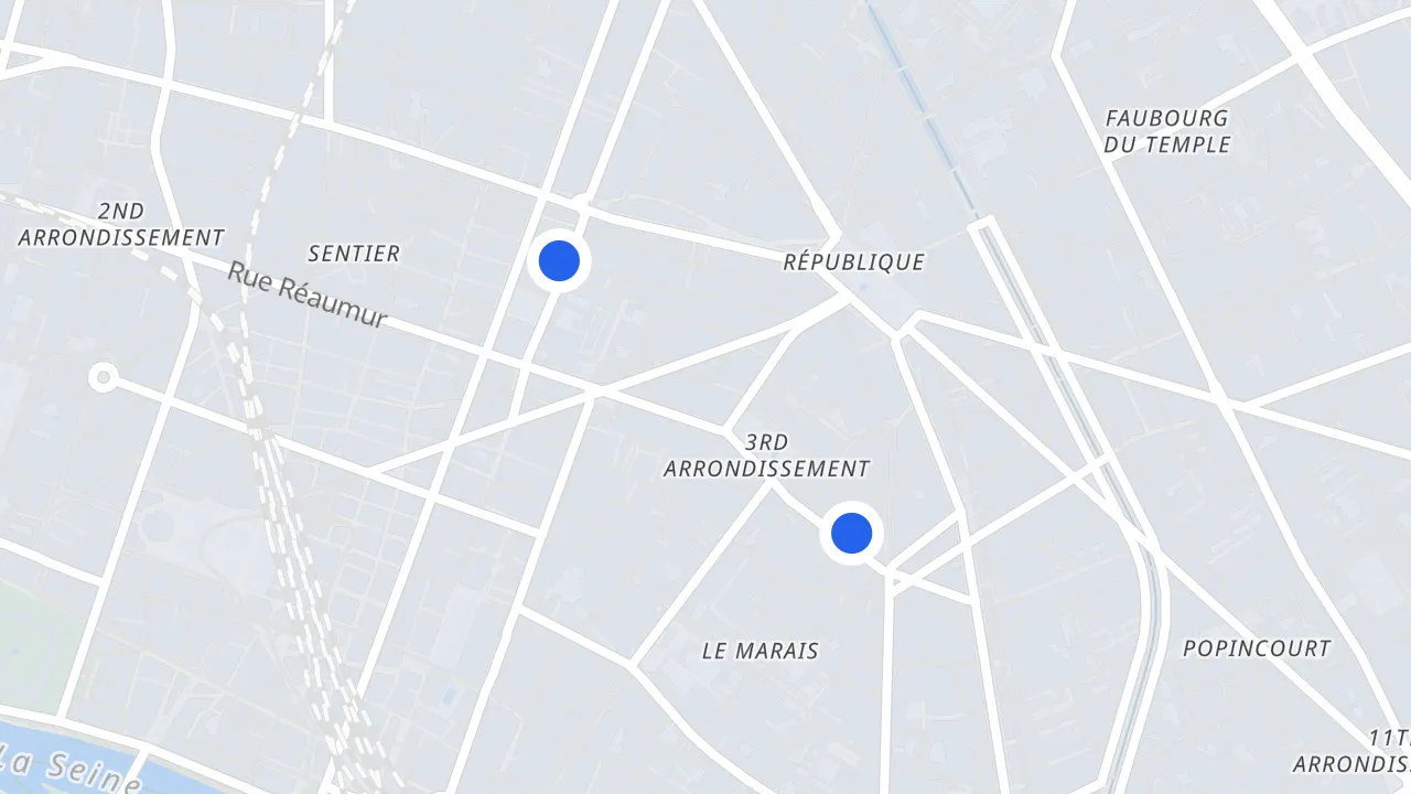 Carte de Paris 3e avec ses commerces pillés