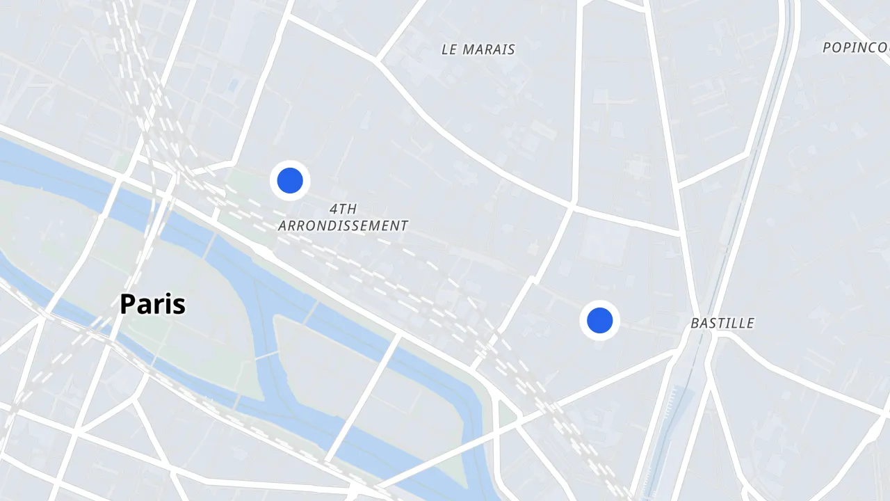 Carte de Paris 4e avec ses commerces pillés