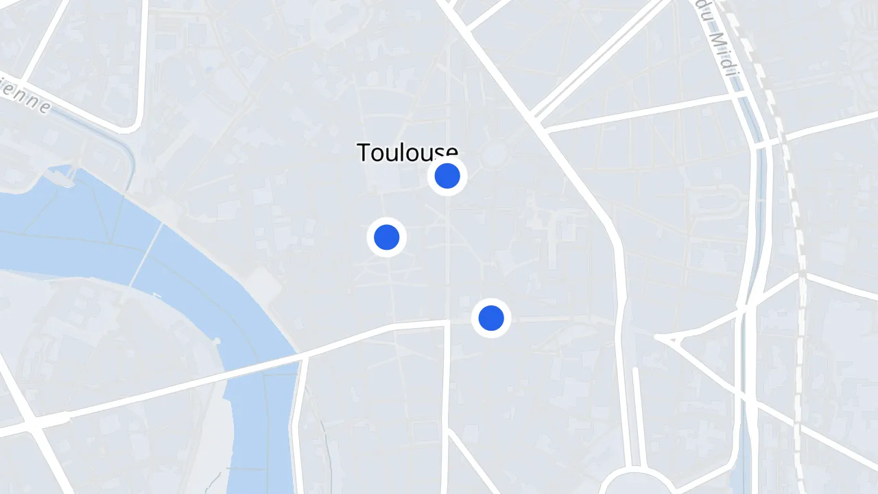 Mapa de Toulouse con sus comercios saqueados