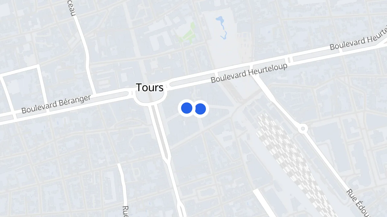 Mappa di Tours con i suoi negozi saccheggiati